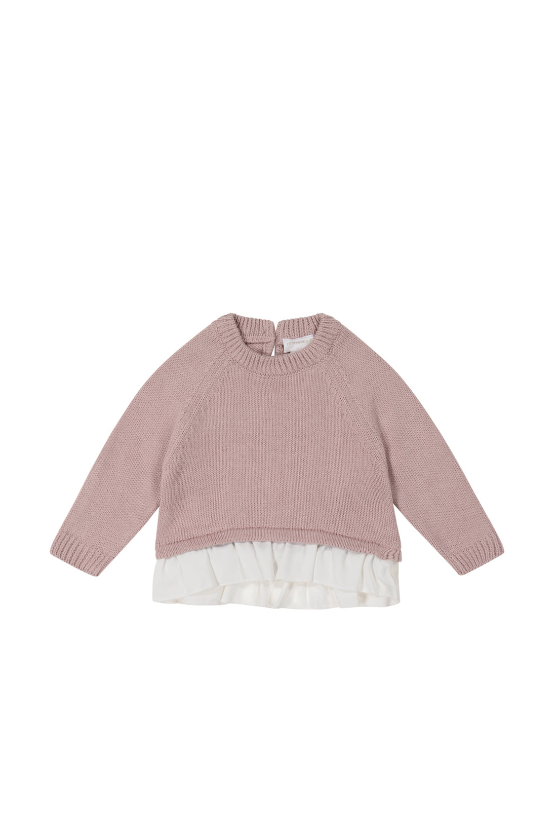 Frill Knit Peysa | Powder Pink