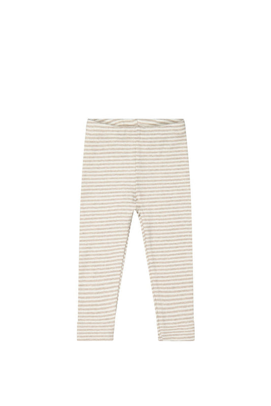 Fine Rib leggings | Jean Stripe Sand