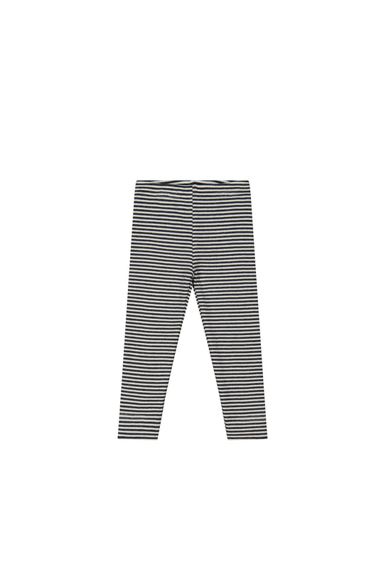 Fine Rib leggings | Jean Stripe Onyx