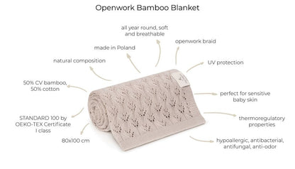 Bamboo Openwork teppi | Cream